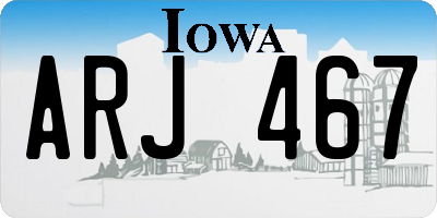 IA license plate ARJ467