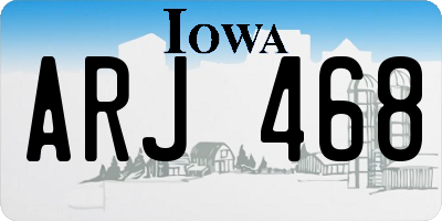 IA license plate ARJ468