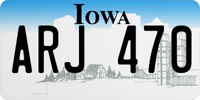 IA license plate ARJ470