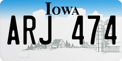 IA license plate ARJ474