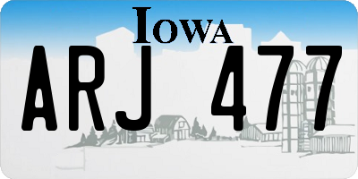 IA license plate ARJ477