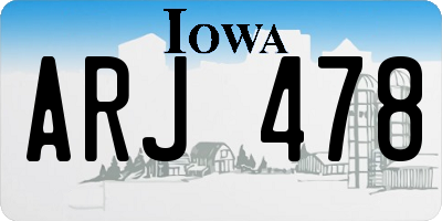 IA license plate ARJ478