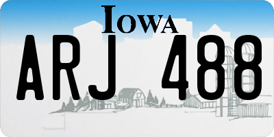 IA license plate ARJ488