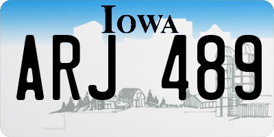 IA license plate ARJ489