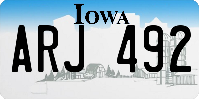 IA license plate ARJ492