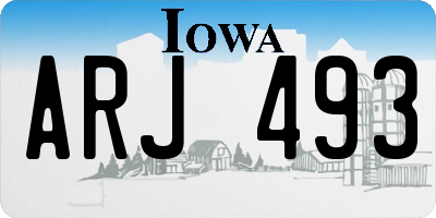 IA license plate ARJ493