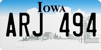 IA license plate ARJ494