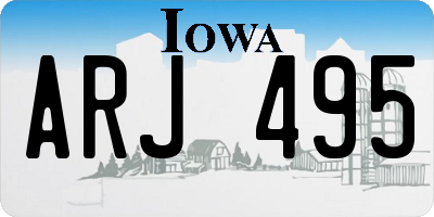 IA license plate ARJ495