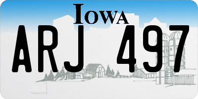 IA license plate ARJ497