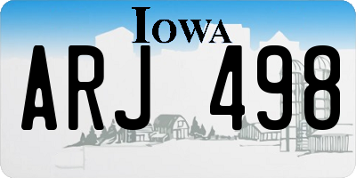 IA license plate ARJ498