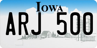 IA license plate ARJ500