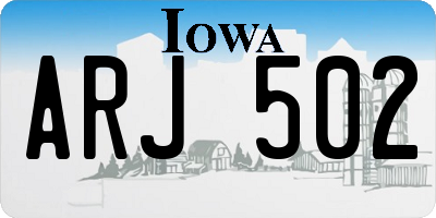 IA license plate ARJ502