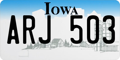 IA license plate ARJ503