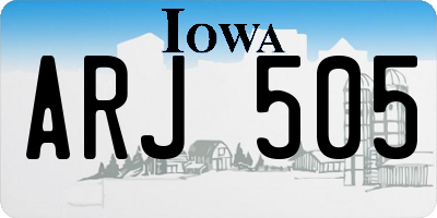IA license plate ARJ505