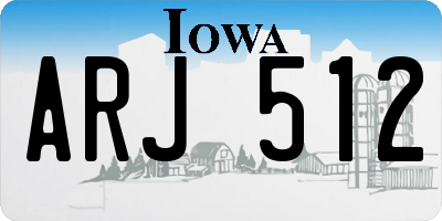 IA license plate ARJ512