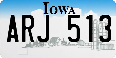 IA license plate ARJ513