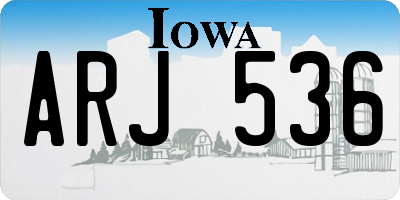 IA license plate ARJ536