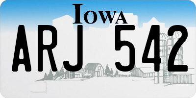 IA license plate ARJ542