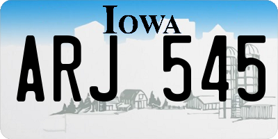 IA license plate ARJ545