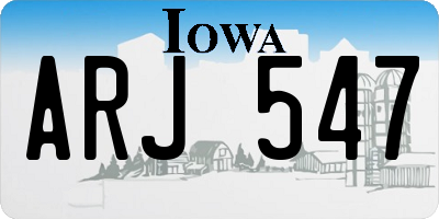 IA license plate ARJ547
