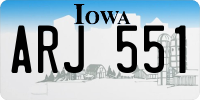 IA license plate ARJ551