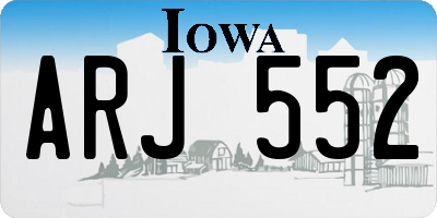 IA license plate ARJ552