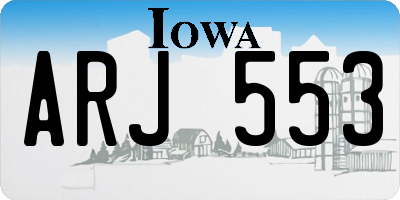 IA license plate ARJ553