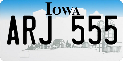 IA license plate ARJ555