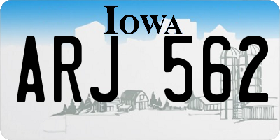 IA license plate ARJ562