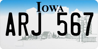 IA license plate ARJ567