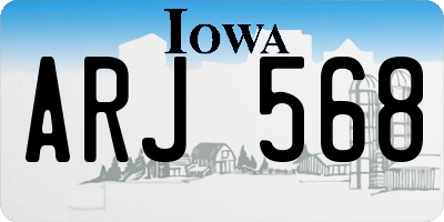 IA license plate ARJ568
