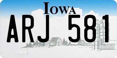 IA license plate ARJ581