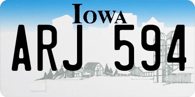 IA license plate ARJ594