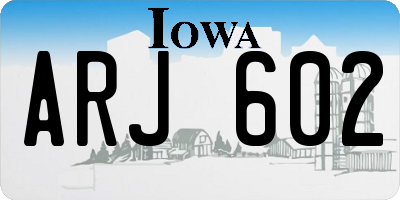 IA license plate ARJ602