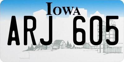 IA license plate ARJ605
