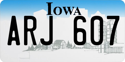IA license plate ARJ607