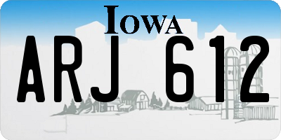 IA license plate ARJ612