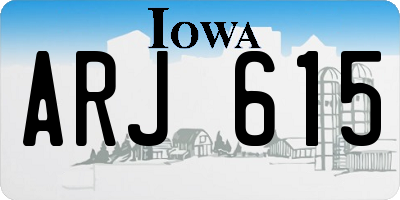IA license plate ARJ615