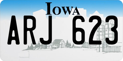 IA license plate ARJ623