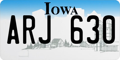 IA license plate ARJ630