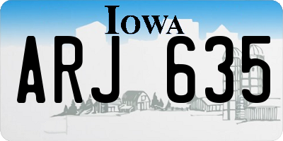 IA license plate ARJ635