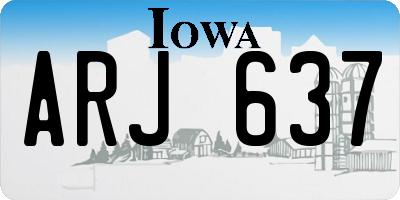 IA license plate ARJ637