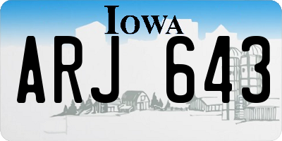 IA license plate ARJ643