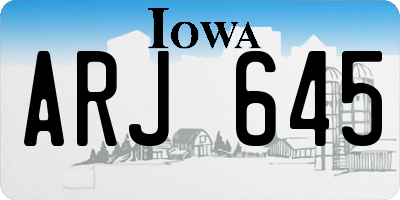IA license plate ARJ645