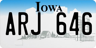IA license plate ARJ646