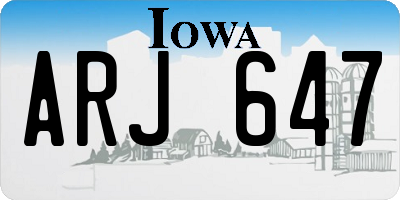 IA license plate ARJ647