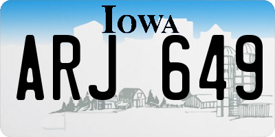 IA license plate ARJ649