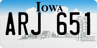 IA license plate ARJ651
