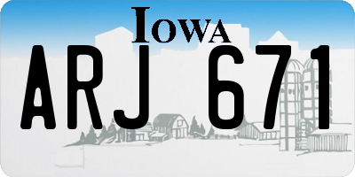IA license plate ARJ671