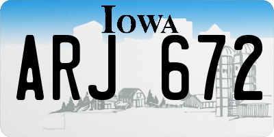 IA license plate ARJ672